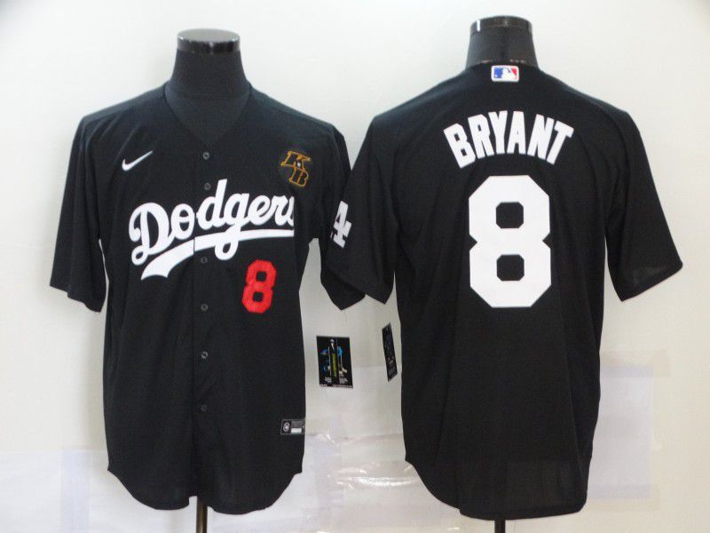 Men Los Angeles Dodgers #8 Bryant Black Nike Game MLB Jerseys1
